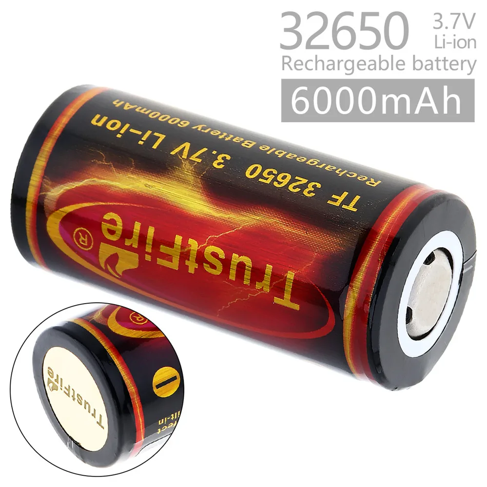 10 шт./лот TrustFire 6000mah 3 7 V 32650 литий ионная аккумуляторная батарея с PCB защитой для