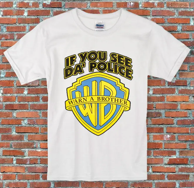Если вы видите da police предупредите брата футболка S M L XL 2XL топы оптовая продажа с