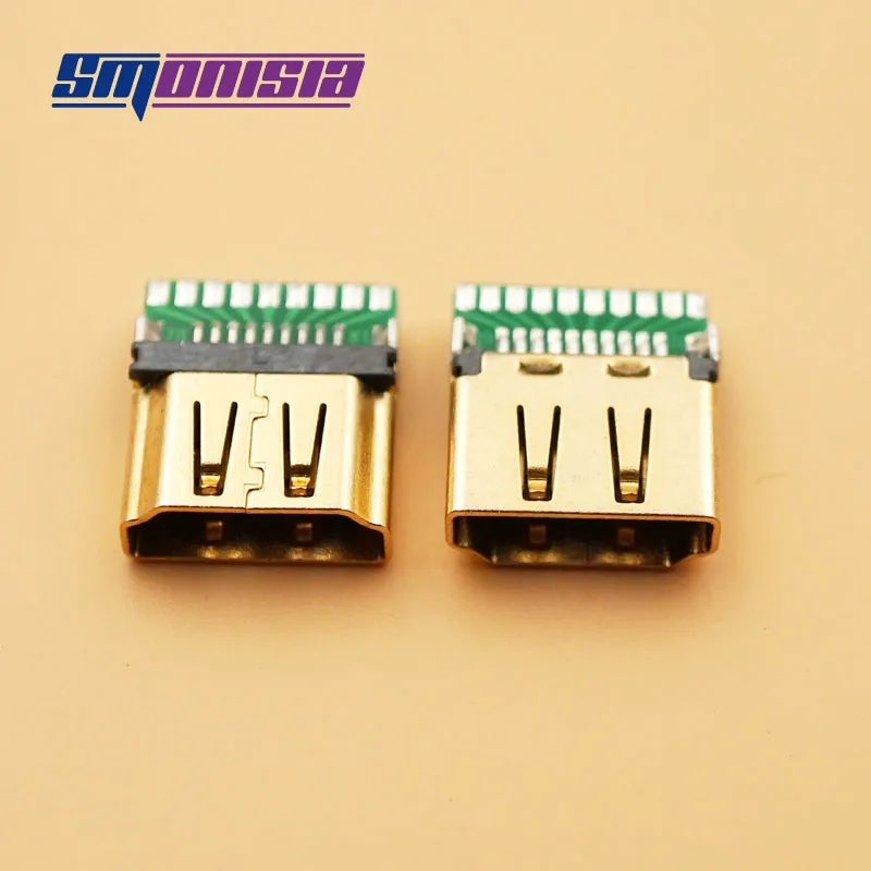 

Smonisia 100PCS HDMI-compatible A Type PCB Board Bond Wires Seals HD HDMI-compatible Socket Connector Female Seat Test