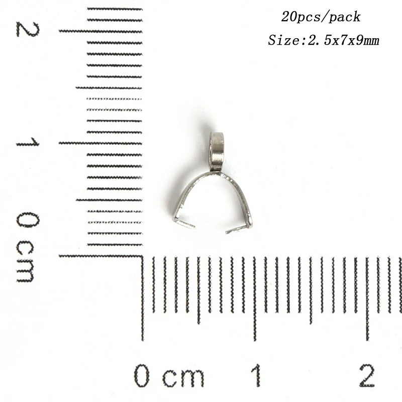 20pcs Clasps Stainless Steel Pendant Pinch Clips Bails Charm Necklace Connectors Beads Jewelry Findings | Украшения и аксессуары