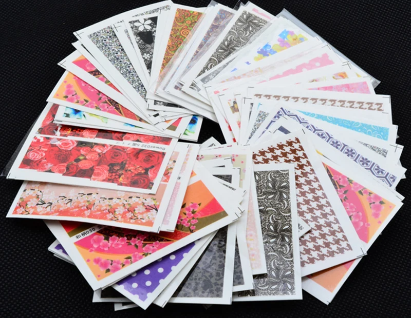 50 Sheet/Set Mix Nail Design Flower Water Transfer Stickers Nails Beauty Foil for Wraps Polish TemporaryTattoos Sticker | Красота и
