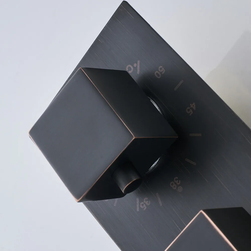 Настенный Бронзовый Смеситель для душа с эффектом потертости термостатический