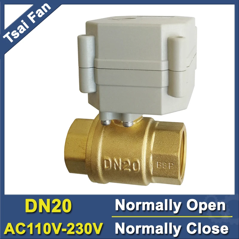 TF20 B2 C 2 сторонний латунный BSP/NPT 3/4 ''DN20 полный порт Электрический нормально