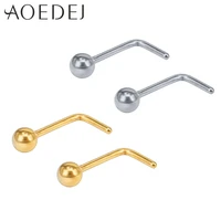 aoedej 4 pcs 1 lot round nose stud nostril piercings silver color stainless steel piercing nariz nose piercing nose rings
