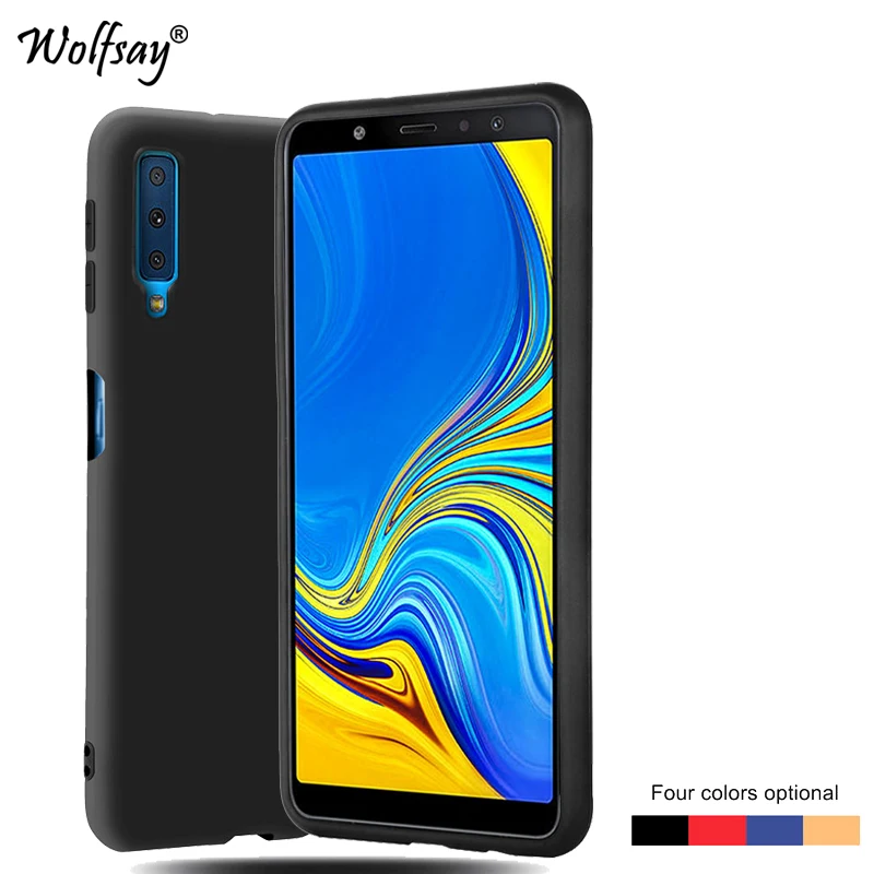 Чехол для Samsung Galaxy A7 2018 мягкий матовый защитный чехол из ТПУ телефона бампер |