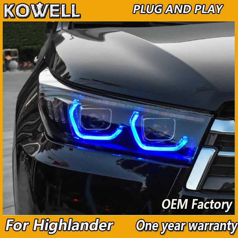 Автомобильный Стайлинг для фары Toyota highlander Kluger/highlander все светодиодный задний фонарь светодиодный DRL динамический сигнал поворота