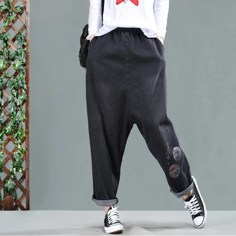 Весенние джинсы свободные женские Ретро повседневные джинсовые брюки новые