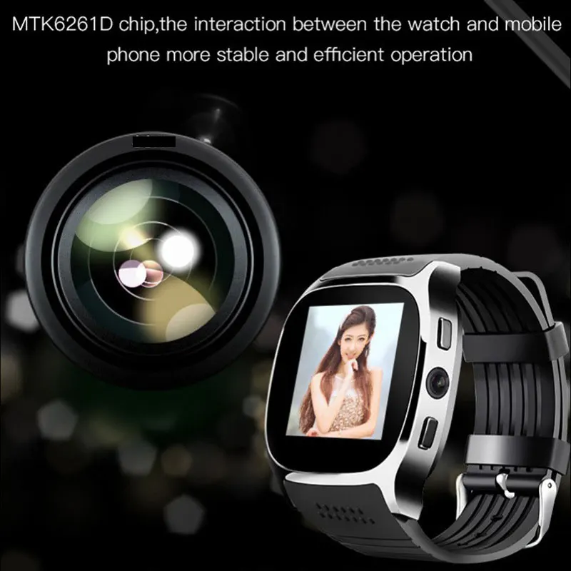 smart watch sleep monitor phone watch bluetooth music gsm 2g sim card pedometer smartwatch for android ios xiaomi huawei phone free global shipping