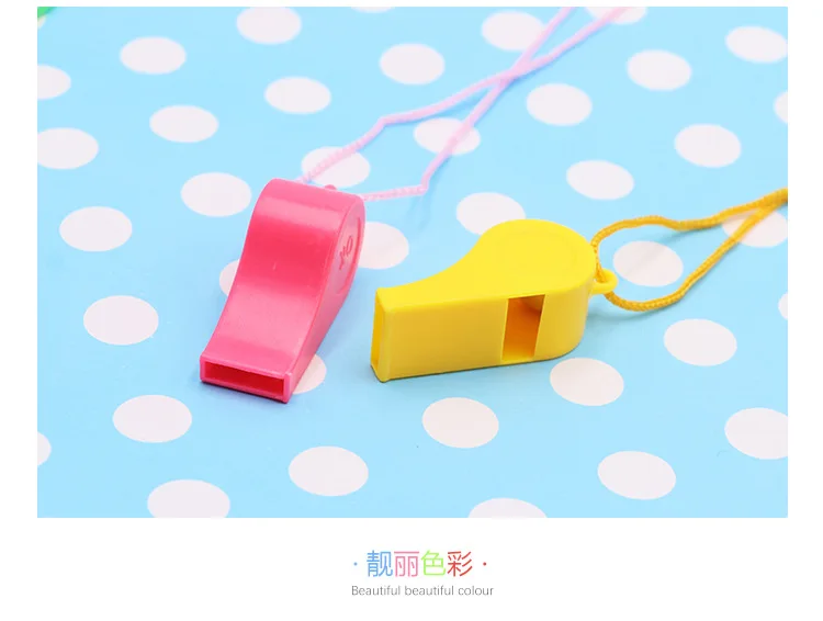 24 шт./лот красочные пластиковые Whistles детей свистки игрушки с веревки Баскетбол Черлидинг игрушки