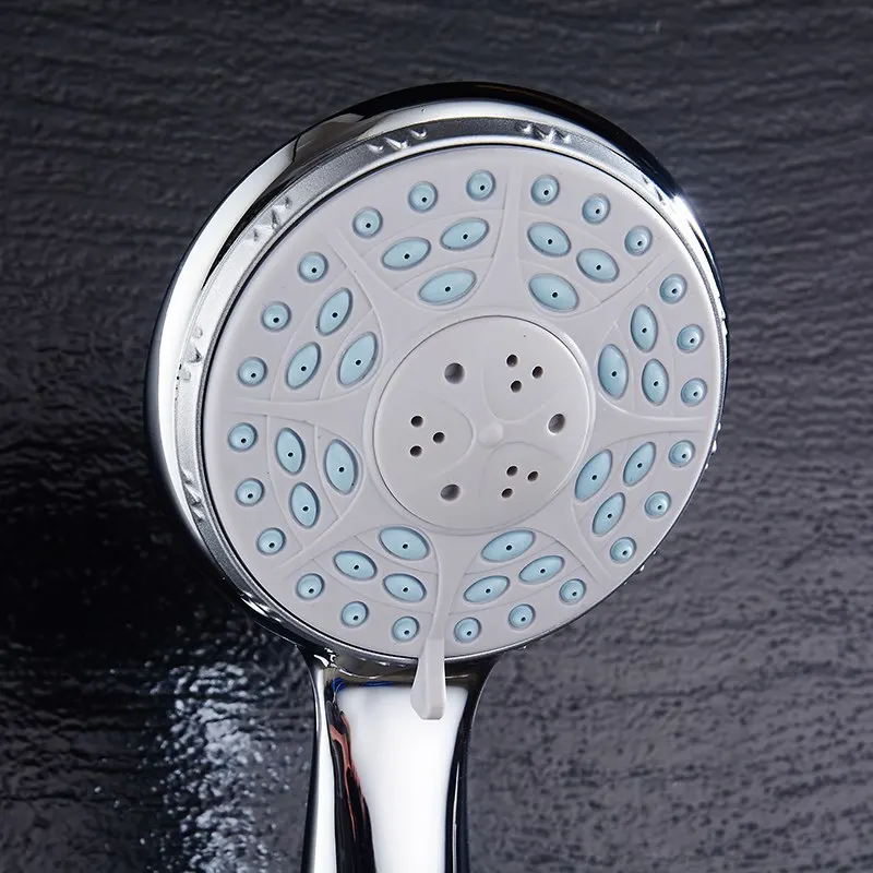 Water Saving Shower head Four Fuction With switch Pressure Boost Silica Gel chrome Holes hand shower Rainfall Round | Обустройство