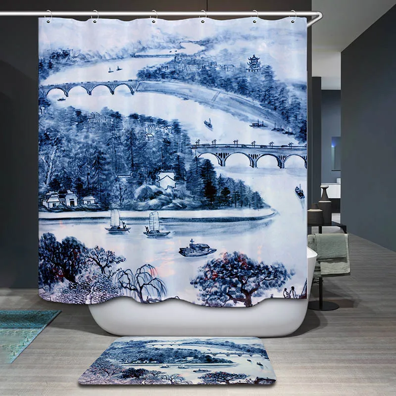 Monily полиэфирная водонепроницаемая винтажная деревенская живописная занавеска