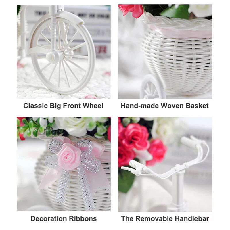 1 Набор лавандовой розы ручной работы тканый пластиковый велосипедный цветочный