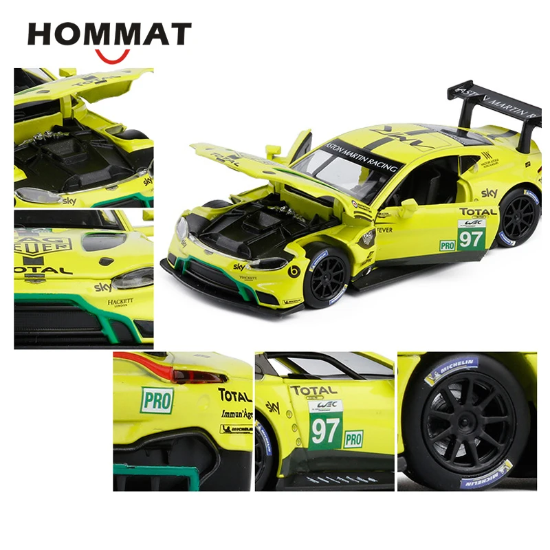 HOMMAT 1/32 Aston Martin Vantage GTE Le Mans модель автомобиля сплав литье под давлением игрушечная