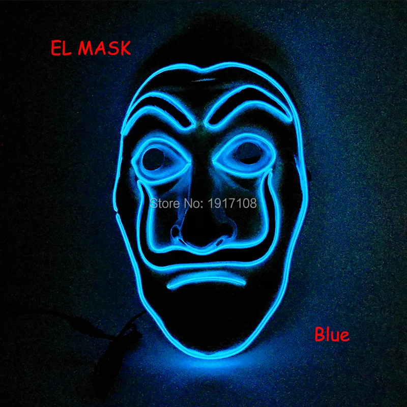 Новое поступление, EL маска, звуковая, активированная, EL Wire, маска на Хэллоуин, светодиодный, для выпускного вечера, макияж, Вечерние Маски, вечерние, декоративные, светящиеся маски