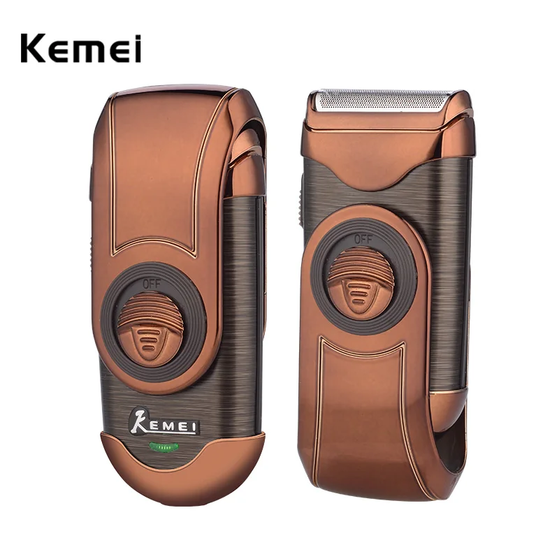 Golden Электробритвы Kemei с одной лопастной головкой для мужчин для удаления волос на лице бритвенный станок триммер для бороды беспроводные портативные бритвы - Цвет: Golden