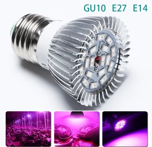 Светодиодная лампа полного спектра для выращивания растений, точесветильник светильник E14E27GU10 для цветов, растений, теплиц, гидропонных систем, короб для выращивания, 35 светодиодный т., 18 Вт