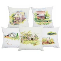 short plush home decor cushion cover rural scenery throw pillowcase pillow covers pillows for sofa seat cushion decorative