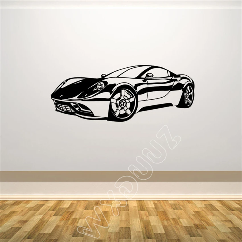 

WXDUUZ Sports Car - Racing Speed Fast Furious kids nursery decal quote Home Decor Vinyl Wall Sticker bedroom Poster Decor B53