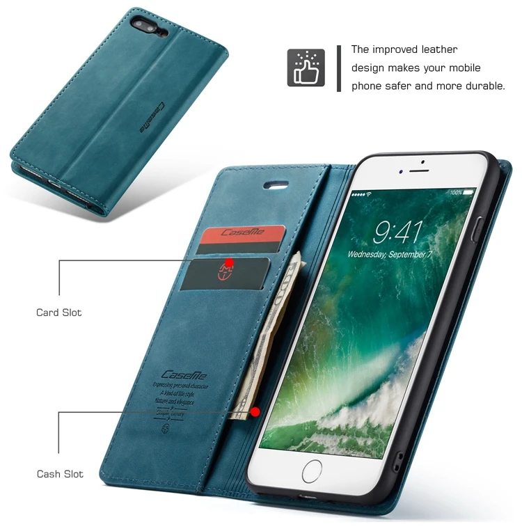 Ретро кожаный 360 магнитный чехол для Coque iPhone 7 Чехол-книжка для телефона чехол для iPhone 7 7 Plus Fundas