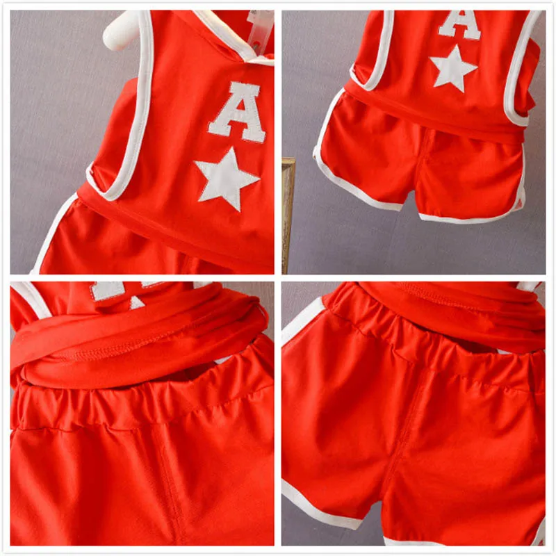 BibiCola boys clothes summer children clothing sets cotton vest+shorts 2pcs suit for baby sports 1-4Y |