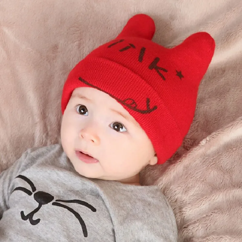 Зимние шапки для детей Skullies Beanie трикотажные милые звезды s девочек мальчиков
