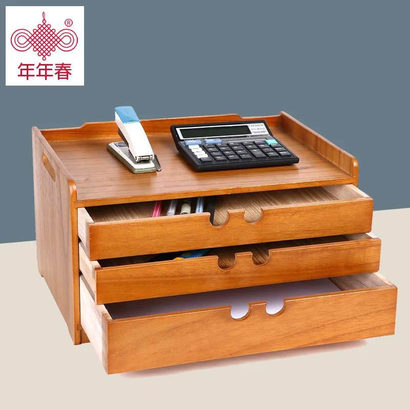 

2016 Hot Sale Organizador Organizer Solid Wood Office Supplies Desk File Storage Box Top Drawer Type Small Cabinet Finishing