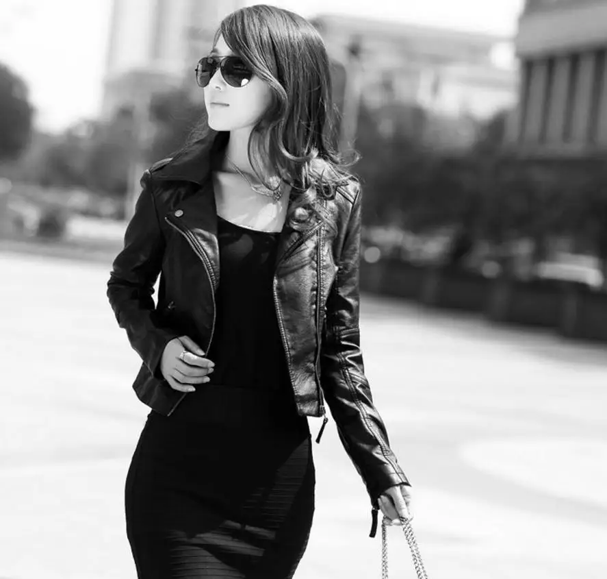 Leather 2018 PU Jacket Women Slim Biker Motorcycle Soft Outwear Faux Zipper Jackets Spring Ladies Coats 201832 | Женская одежда