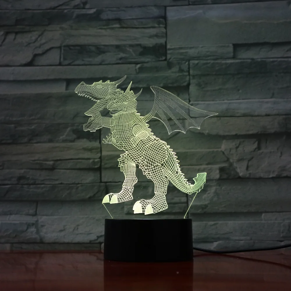 Летать динозавров 3D Светодиодный лампа 5В USB LED настольная ночник акриловые лава
