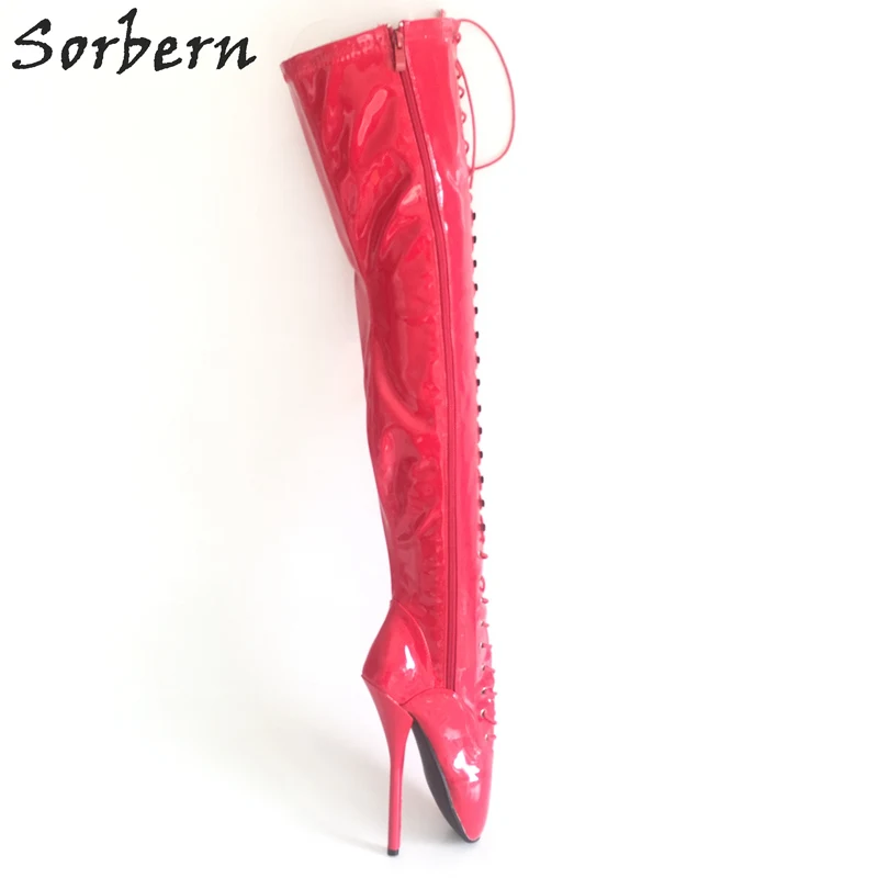 Женские сапоги ботфорты Sorbern на каблуке столбике яркие цвета|knee boots|over knee bootsover the