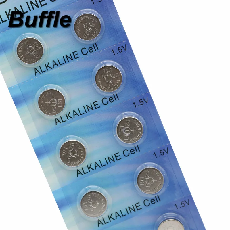 Buffle 10 шт./упак. AG8 LR1120 391 SR1120 Кнопка 191 LR55 ячейки щелочной Батарея|coin cell battery|coin batterycoin