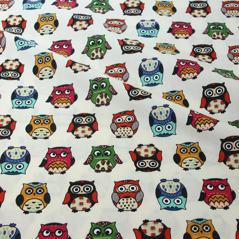Pretty 3 вида конструкций 50x40 см Красочный Lucky Owls комплект хлопковой ткани с рисунком