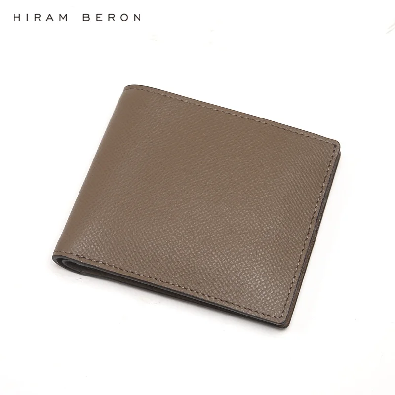 khaki Мужские кошельки Hiram Beron из натуральной кожи с индивидуальным именем, деловой классический роскошный дизайн, блокировка RFID, Прямая поставка - Цвет: khaki