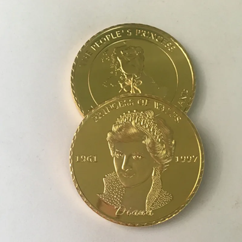 2 шт. память Дианы 1961 ~ 1997 принцесса Англии последняя роза 24K покрытие настоящим