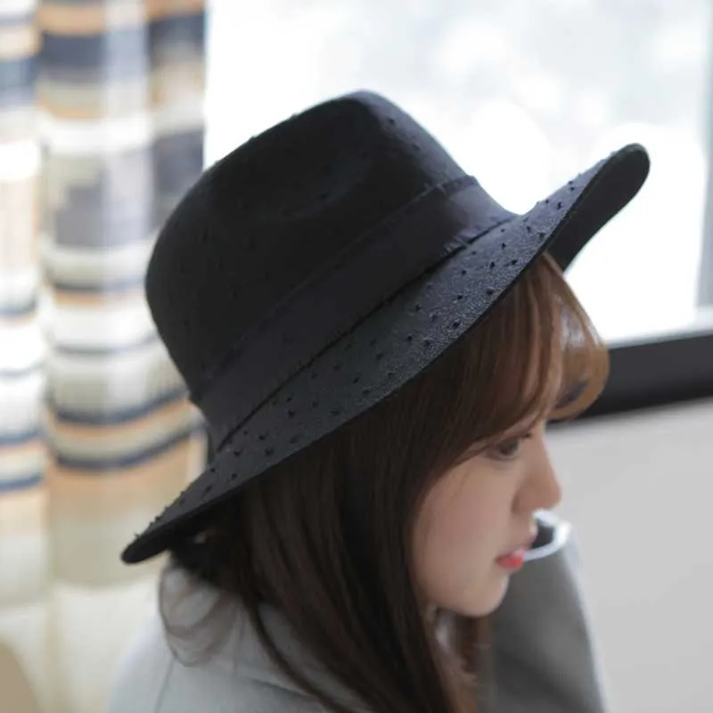 2017 новая мода унисекс черные шляпы Fedora осень зима высокое качество 100% шерсть
