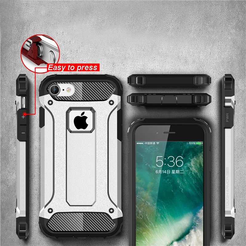 2 в 1 жесткий бронированный Прочный ПК + ТПУ Гибридный защитный чехол на заднюю