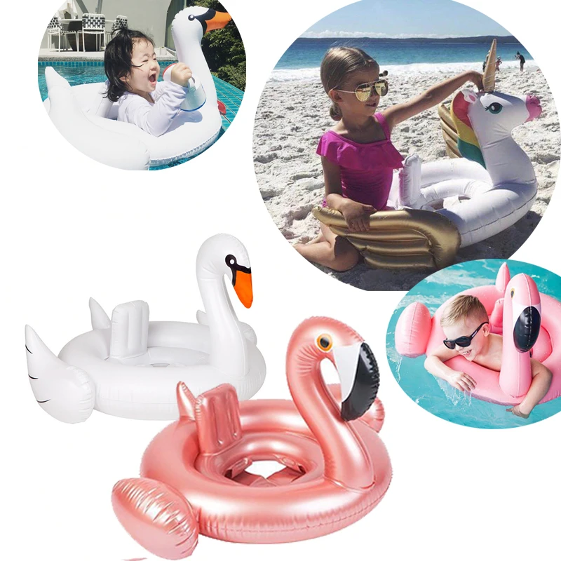 

16 Styles Inflatable Flamingo Baby Float Ring Summer Water Pool Baby Ring Swan Unicorn Crab Inflatable Baby Seat Water Pool Toys