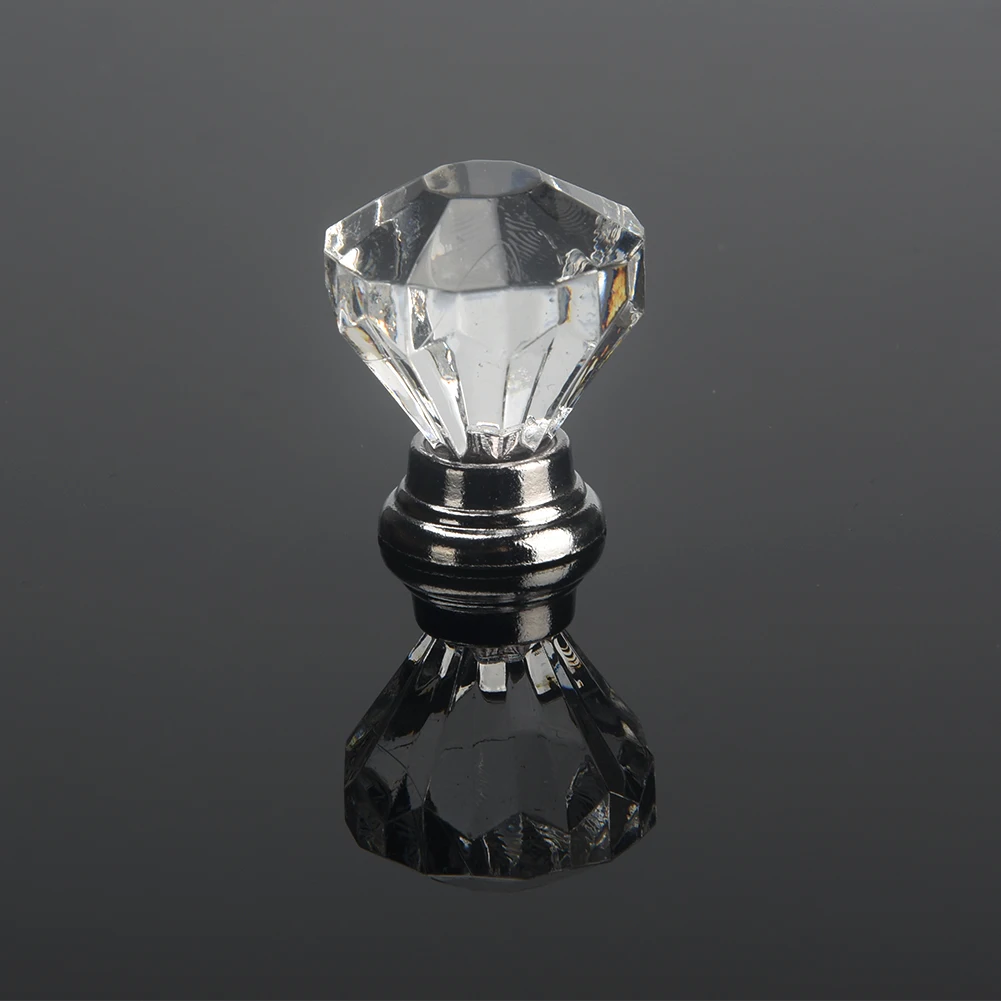 12 шт. Diamond форма Кристалл стекло ящика ручки шкафа и тянуть кухонные дверные шкаф