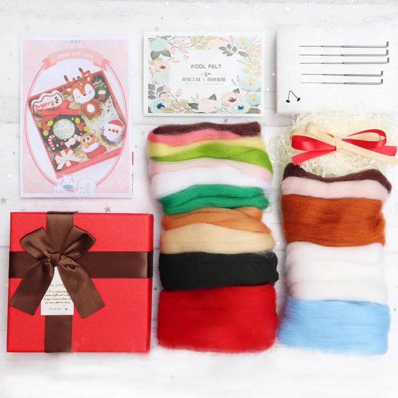 1 комплект рождественской шерстяной войлочной поделки сделай сам необработанная