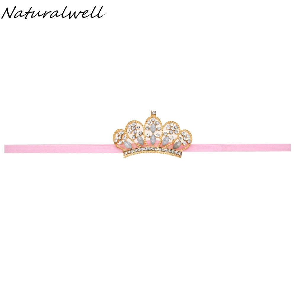 Naturalwell Newborn Tiara Crown headband Child Rhinestone Photo Prop Princess Children Little girls Headbands 1pc HB573 | Детская одежда
