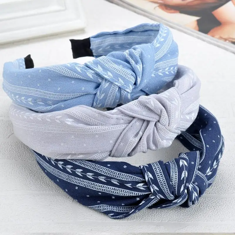 Женские тканевые аксессуары для волос широкий ободок макияжа с бантом повязка на