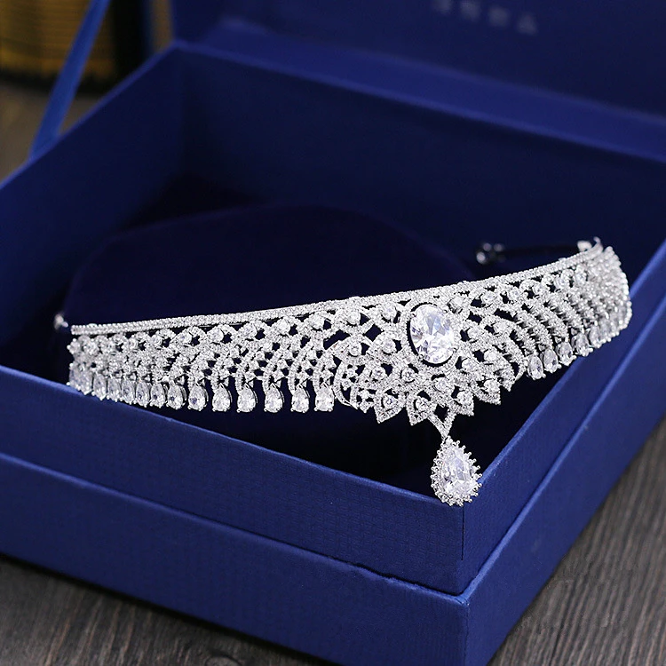 Fashion luxurious retro crystal Paved CZ zircon Princess crown wedding bride dinner banquet Beauty tiaras jewelry free shipping | Украшения
