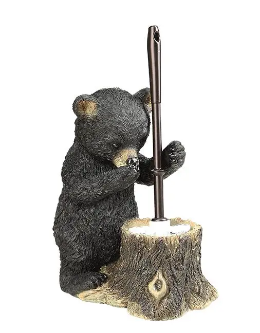 Bear Европейский Креативный кошачий Туалет, набор кистей для унитаза, Прочные мягкие волосы, держатель для туалетной щетки, база для украшения ванной комнаты - Цвет: Bear