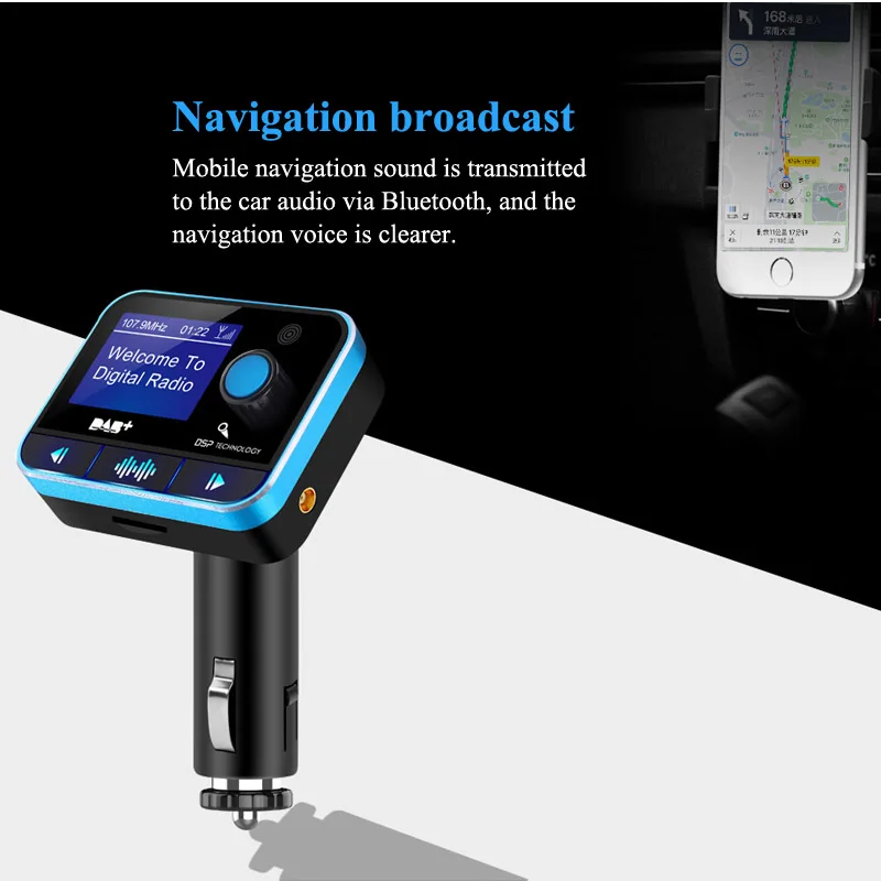 JaJaBor DAB FM передатчик Bluetooth автомобильный комплект громкой связи 3,5 мм AUX аудио MP3 плеер DAB цифровой аудио вещания автомобильный радиоприемник