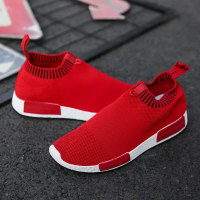SZSGCN428 Men Shoes Lightweight Red Sock Sneakers White Breathable Slip-on Casual For Adult Fashion Footwear Male Krasovki |