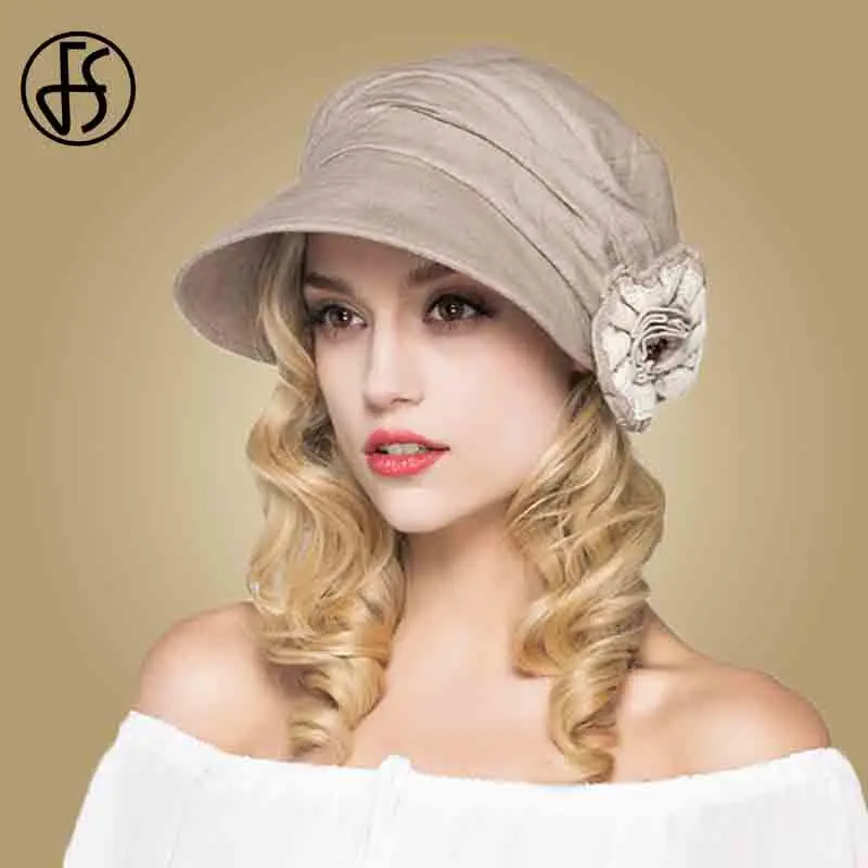 Женская хлопковая кепка от солнца FS повседневная пляжная регулируемая шляпа с