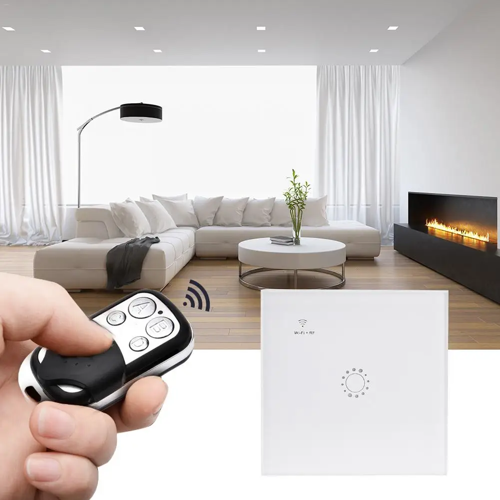 

WiFi+RF433 Switch Touch Screen Wall Light Switch 1/2/3 Gang Wall Mounted Touch Light Switch Smart Home Switch (EU)(not dimmer)