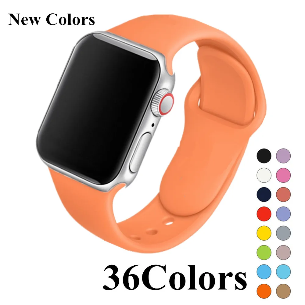 Ремешок для Apple Watch Series 4 3 2 38 мм 42 мягкий силиконовый дышащий сменный ремешок