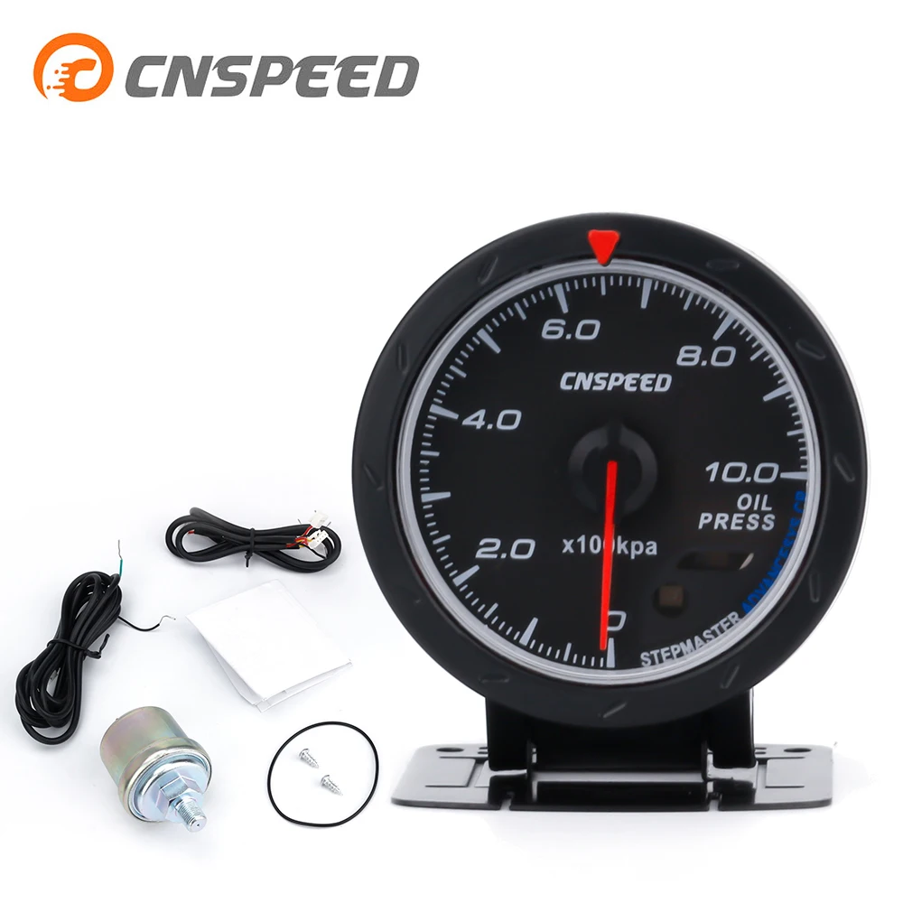 Бесплатная доставка CNSPEED 60 мм Автомобильный измеритель давления масла 0 10 бар