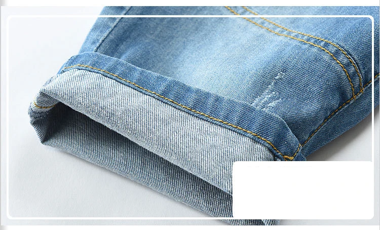 Новые летние детские джинсовые шорты модные потертые синие джинсы Короткие
