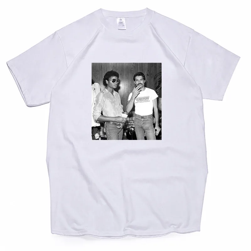 Мужские брендовые футболки Freddie Mercury, летняя футболка Harajuku для девочек, женская модная футболка с принтом группы королевы, футболки с коротким рукавом - Цвет: T49A--white